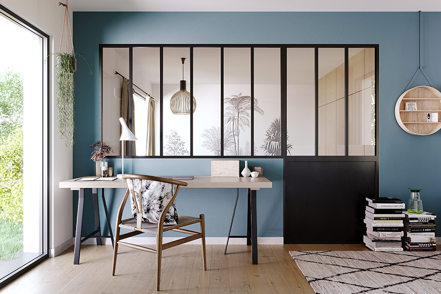 Verrière intérieure aluminium Préfal séparation lumière
