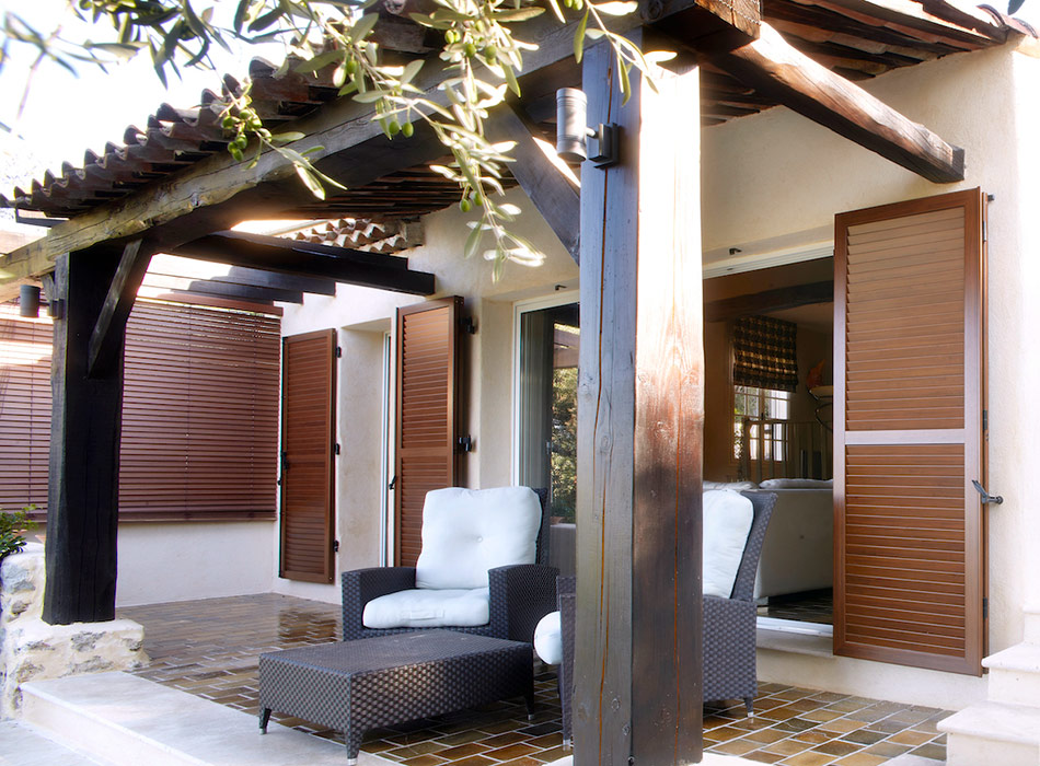 Volets aluminium Préfal couleur bois