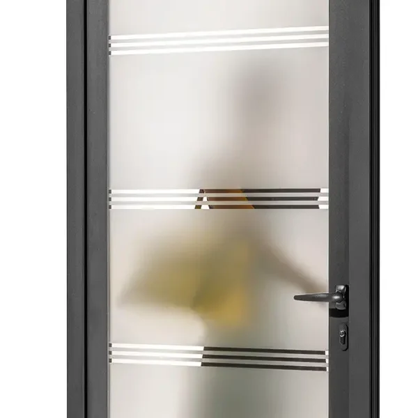 Porte d'entrée vitrée en aluminium vitrage delta préfal