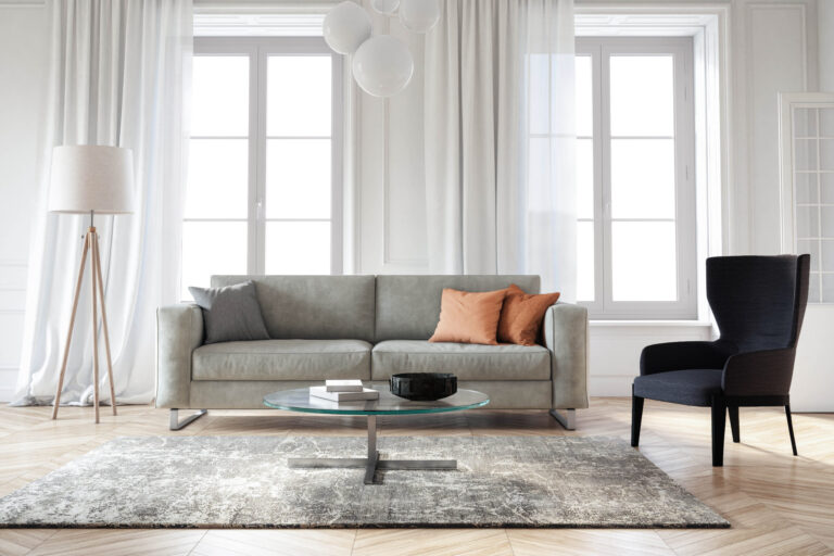 Modern scandinavian living room interior – 3d render