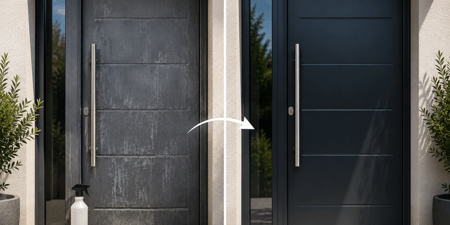 raviver la couleur d’une porte en aluminium raviver la couleur d'une porte en aluminium