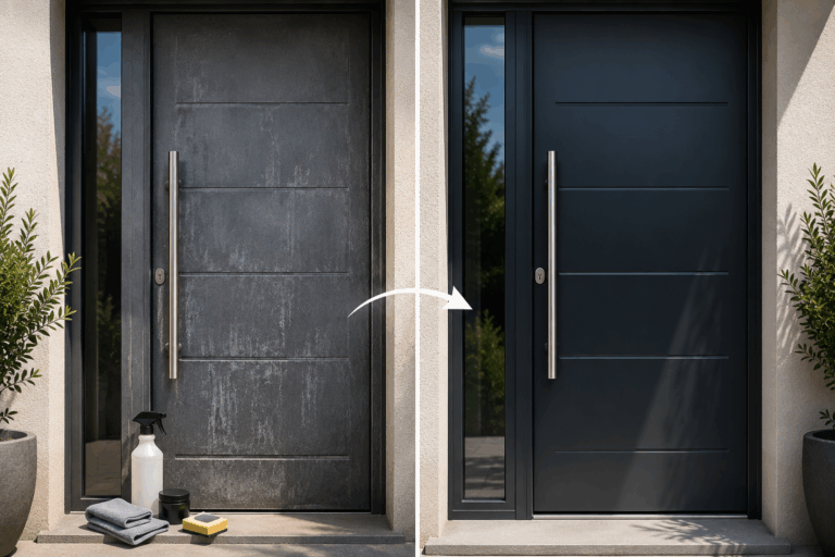 raviver la couleur d'une porte en aluminium