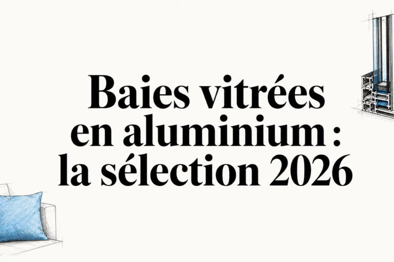 Baie vitrée coulissante en aluminium ouverte sur un jardin lumineux, dans une maison contemporaine.