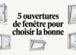 Illustration des ouvertures à la française, oscillo-battante, coulissante, à soufflet et à galandage